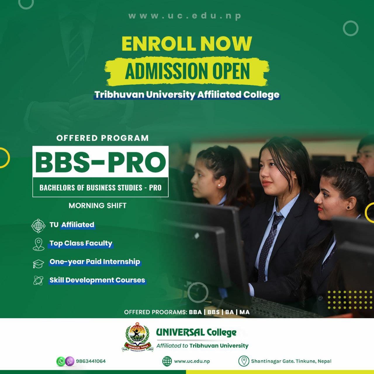 Admission  BBS - TU affiliated (BBS-Pro)